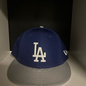 New Era Los Angeles Dodgers 59Fifty Fitted Hat Cap Blue, Size 7 1/4